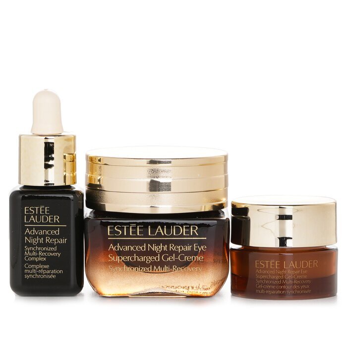 Estee Lauder Major Eye Impact Trio Repair + Brighten Skincare Set: ANR Eye Supercharged Gel Cream (15ml + 5ml) + Repair Serum 7ml 3pcs