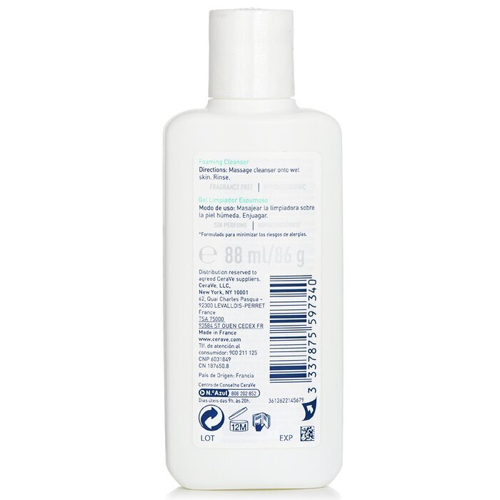 CeraVe Foaming Facial Cleanser for Normal to Oily Skin 88ml/3oz