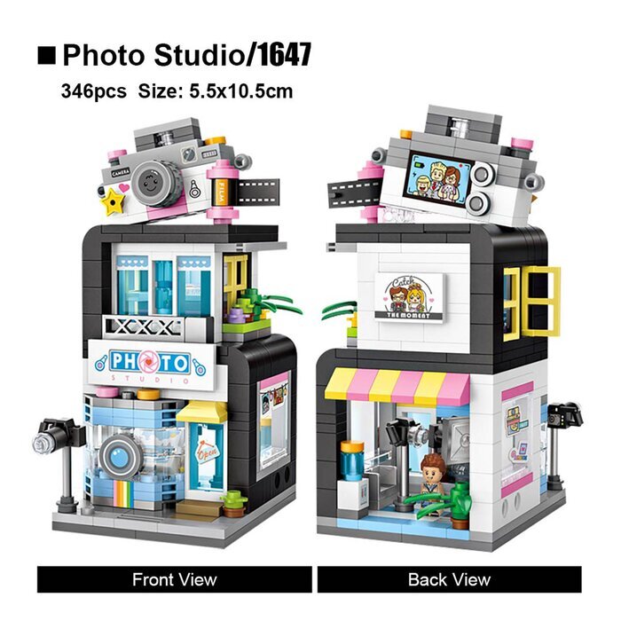 LOZ Street Series - Photo Shop Building Bricks Set 19.5x16.5x4.5cm