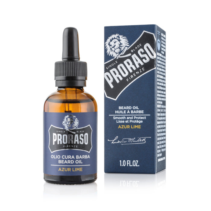 Proraso Azur Lime Beard Oil - Beard Oil With Mediterranean Citrus 30ml