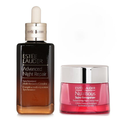 Estee Lauder Nutritious Super-Pomegranate Radiant Energy Night Creme/ Mask + Advanced Night Repair Synchronized Multi-Recovery Complex 2pcs
