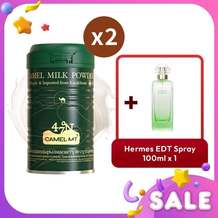 Camel MT Camel Milk Powder x2 + Hermes Un Jardin Sur Le Toit EDT Spray 3pcs