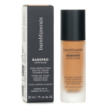 BareMinerals BAREPRO 24HR WEAR Skin Perfecting Matte Liquid Foundation Mineral SPF 20 - # Medium 37 Warm 30ml/1oz