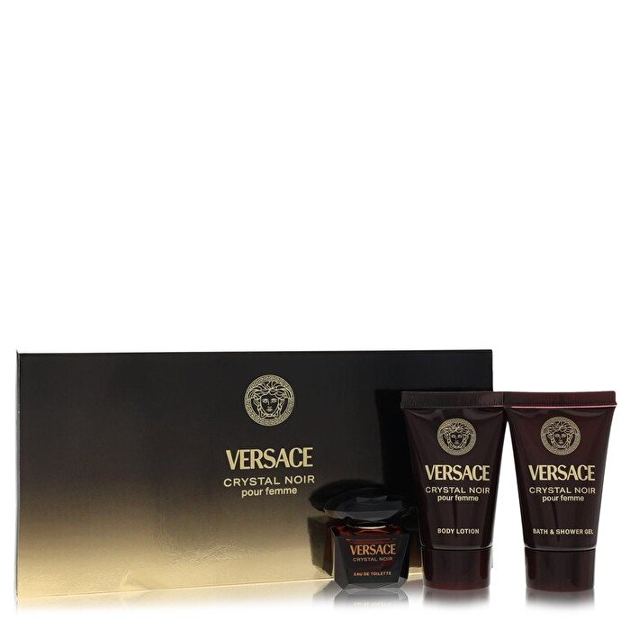 Versace Crystal Noir Gift Set - Mini Eau De Toilette + .8 oz Shower Gel + .8 oz Body Lotion