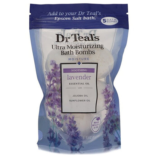 Dr Teal's Ultra Moisturizing Bath Bombs Five (5) Moisture Soothing Bath Bombs with Lavender, Essential Oils, Jojoba Oil, Sunflower Oil (Unisex) 50ml/1.6oz