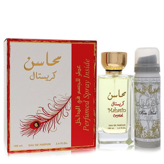 Lattafa Mahasin Crystal Eau De Parfum Spray with Deodorant Spray 3.4 oz 100ml/3.4oz