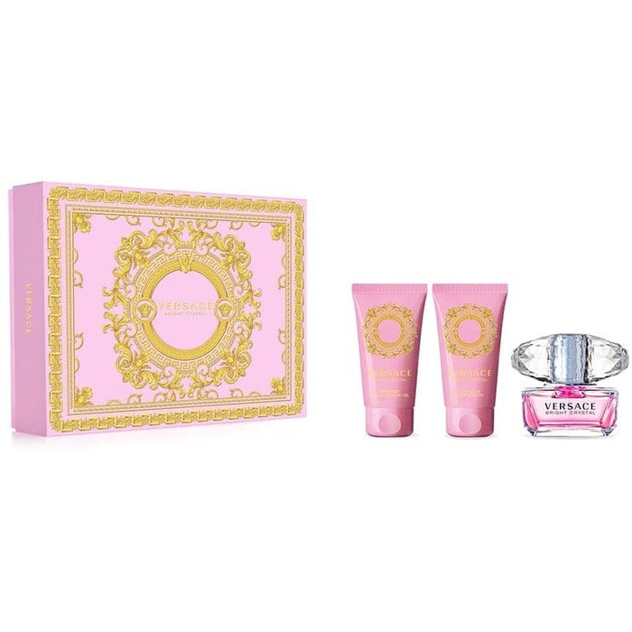 Versace Bright Crystal Gift Set Eau De Toilette 50ml Body Lotion Bright Crystal 50ml And Shower Gel 50ml Bright Crystal Free 50ml