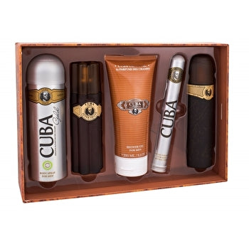 Cuba Must Have Gold Gift Set Eau De Toilette 100ml 35ml Eau De Toilette After Shave 100ml Shower Gel 200ml And 200ml Deospray 100ml