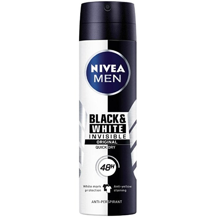 Nivea Invisible For Black & White Power Antiperspirant - Antiperspirant Spray For Men 150ml
