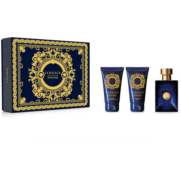 Versace Dylan Blue Gift Set Eau De Toilette 50ml Shower Gel Dylan Blue 50ml And Balm After Shave Dylan Blue 50ml 50ml