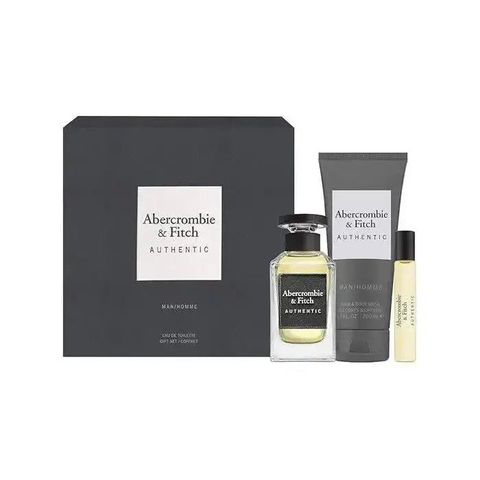Abercrombie & Fitch Authentic Man Set Eau De Toilette 100ml & Eau De Toilette 15ml & Hair & Bw 200ml