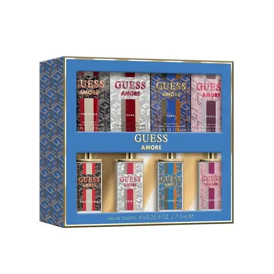 Guess Amore Unisex Mini Set Eau De Toilette 4x 7.5ml (venezia & Capri & Roma & Portofino)