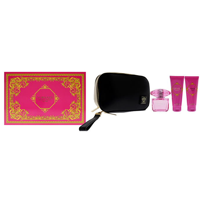 Versace Bright Crystal Absolu Gift Set Eau De Parfum 90ml Body Lotion 100ml Shower Gel 100ml And Cosmetic Bag 90ml
