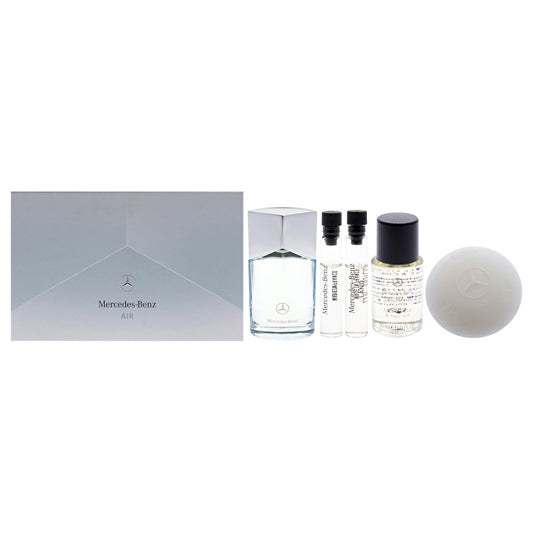 Mercedes Benz Air Man Set Eau De Parfum 100ml Refillable & Eau De Parfum 2x 1.5ml & Solid Sg 110g & Beard & Hair Oil 30ml