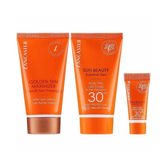 Lancaster Woman Set Sun Beauty Sublime Tan Spf 30 Body Milk 50ml & Face Cream 3ml & Golden Tan Maximizer After Sun Lotion 50ml