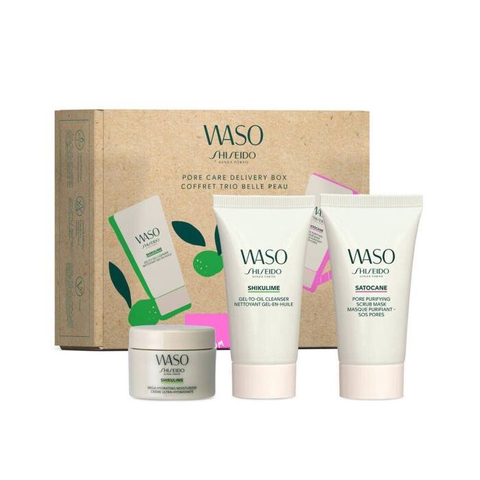 Shiseido Waso Pore Care Kit Set (oil Cleanser 30ml & Moisturizer 15ml & Scrub Mask 30ml)