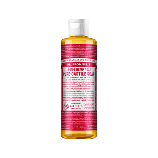 Dr. Bronner's Pure-Castile Soap Liquid (Hemp 18-in-1) Rose 237ml